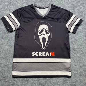 Scream Movie Ghost Face Hockey Jersey T Shirt Mens Size M Black White Red 23